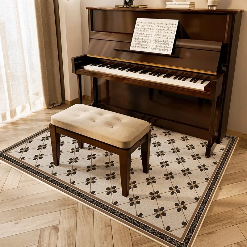 

Piano Floor Mat Large Size TPR Anti-slip Carpet Sound-absorbing Soundproof Carpets Home Decoration Rug for Living Room Bedroom