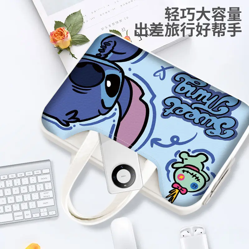 Nowa torba na laptopa Disney Anime Stitch pu 14 16 15,6 cala Torba na laptopa do Macbooka Air Pro Komputer Torebka na ramię Teczka Prezent