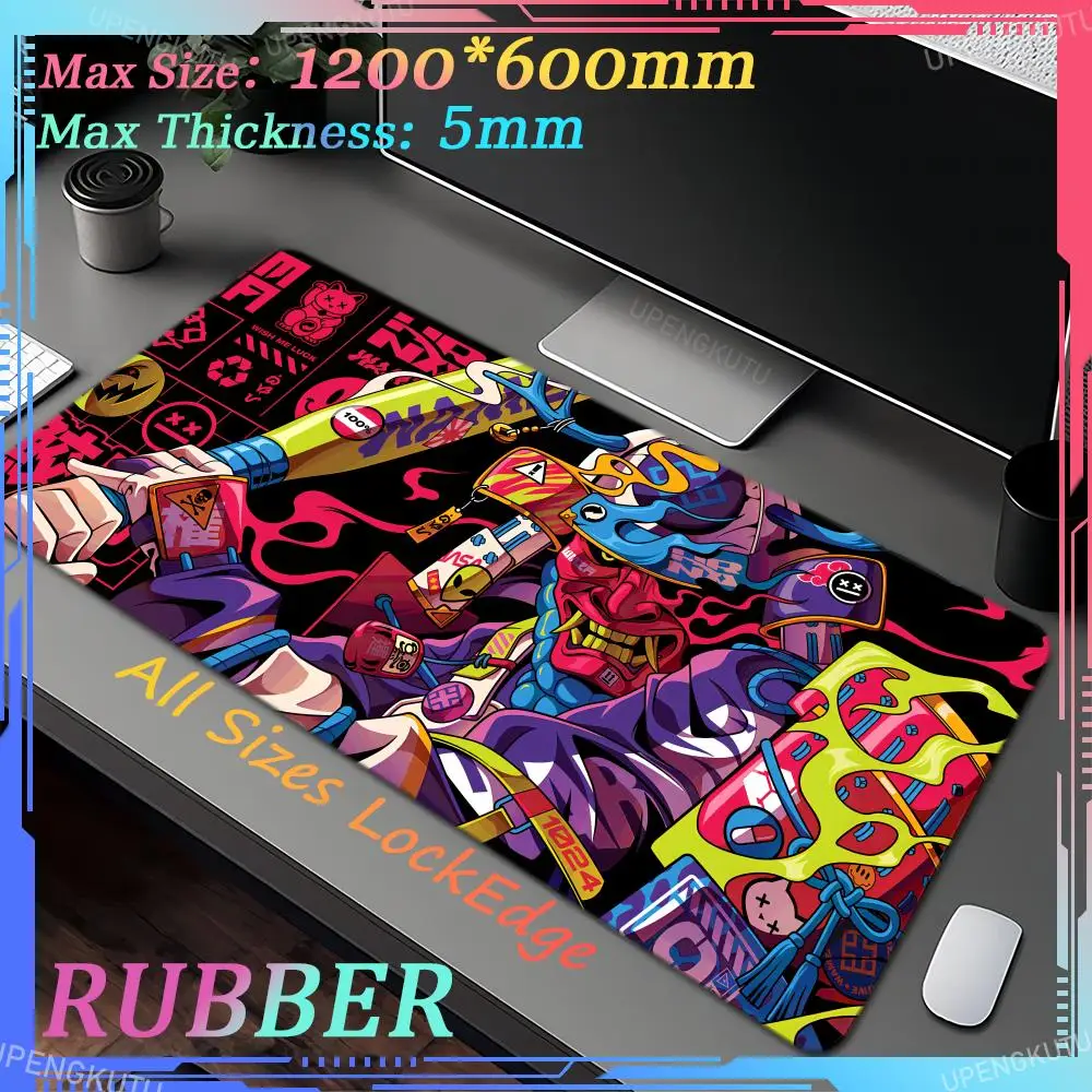 

Ghost Mask Warrior Anime MousePad Game Accessories Game Keyboard Pad Extra Large Thick Table Pad Rubber Anti slip XXL Mouse Pad