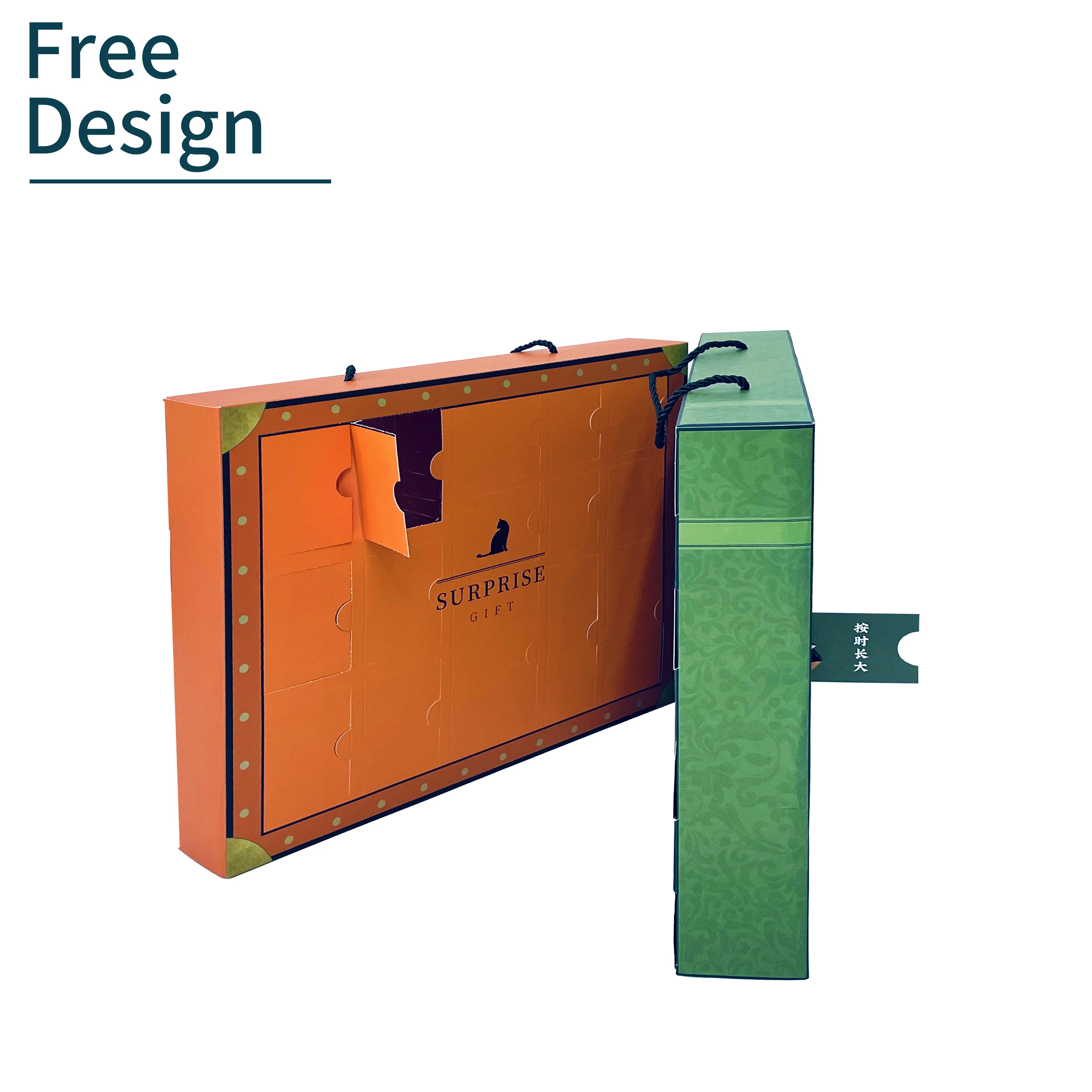 Customization.Countdown Price Christmas Empty Chocolate Promotion Gift Boxes for Packaging Custom Advent Calendar Box