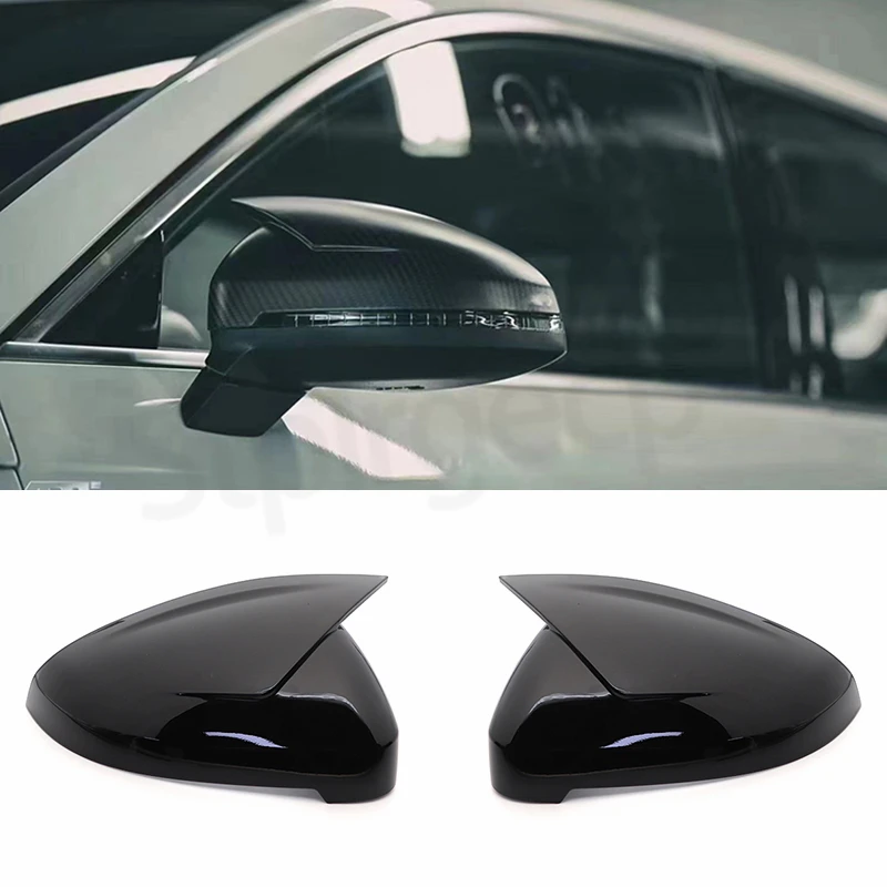 

2pcs Black Side Wing Mirror Caps For Audi A4 A5 B9 2017 2018 2019 2020-2022 S4 S5 RS5 allroad Quattro replace Covers ABT style