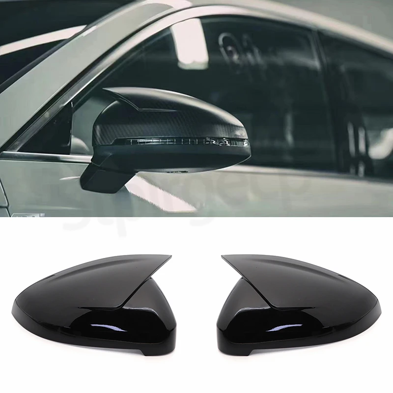 2pcs Black Side Wing Mirror Caps For Audi A4 A5 B9 2017 2018 2019 2020-2022 S4 S5 RS5 allroad Quattro replace Covers ABT style