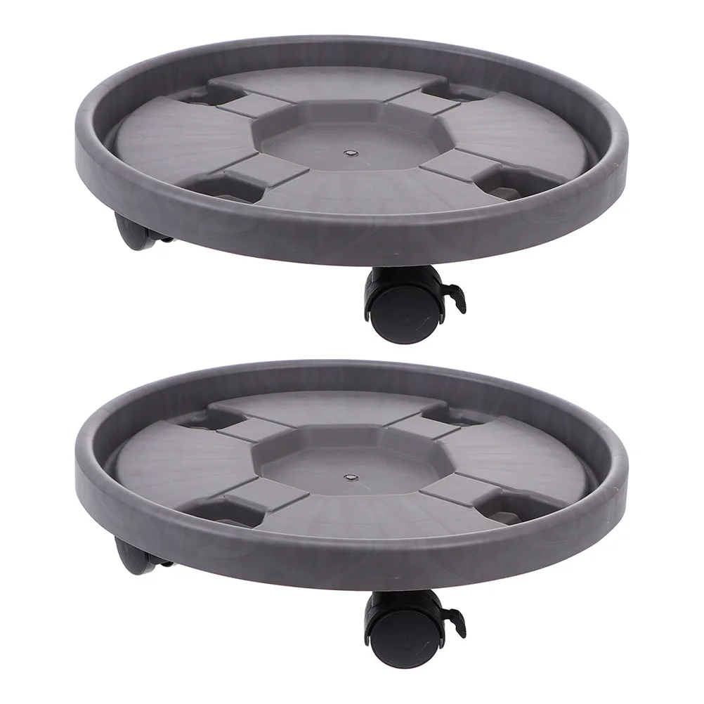 

2pcs Movable Planter Stand Thickened 360° Swivel Wheels Brakeable Round Trolley For Balcony Living Room Office Flower Pot Dolly