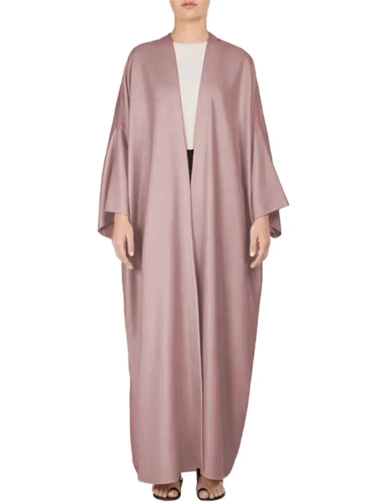 

Eid Muslim Abaya for Women Kimono Cardigan Satin Dress Morocco Ramadan Abayas Kaftan Dubai Arab Long Robe Vestidos Largo 2025