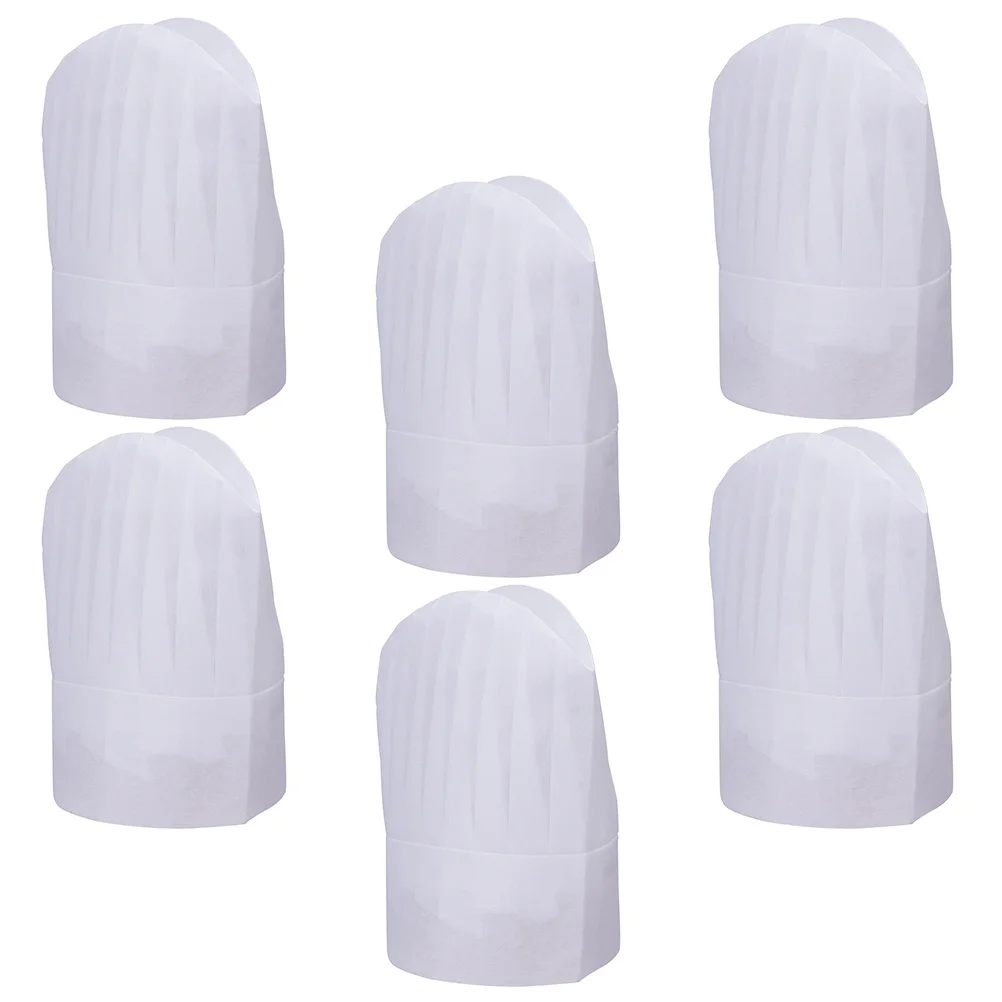 Chapeaux de Chef jetables, 6 pièces, casquettes de cuisine Non tissées pour Restaurant, boulangerie, restauration, uniforme de travail, chapeau de Chef jetable