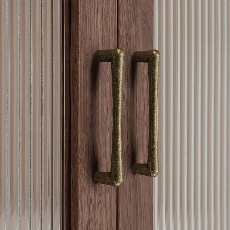 Medieval Retro Snowflake Bronze Cabinet Door Handle Aluminum Alloy High End Wardrobe Drawer Pull Knob Hardware