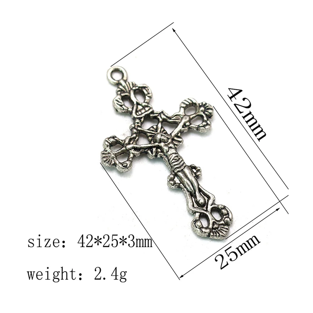 

20pcs Crucifix Necklace Pendants Alloy Diy Charms Jewelry Making Accessories Bracelet Crafts Keychain Decorations Durable Unique