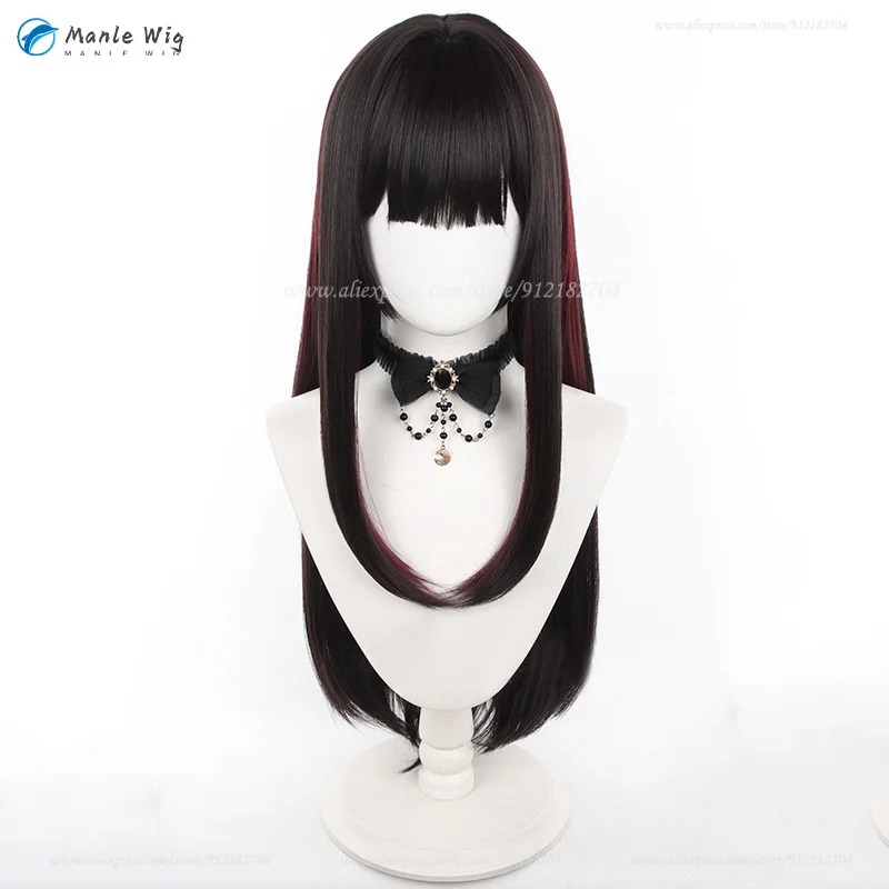 Sparkle Cosplay Wig 80cm Long Brown Red Wig Simulated Scalp Women Anime Wigs Heat Resistant Synthetic Hair + Wig Cap