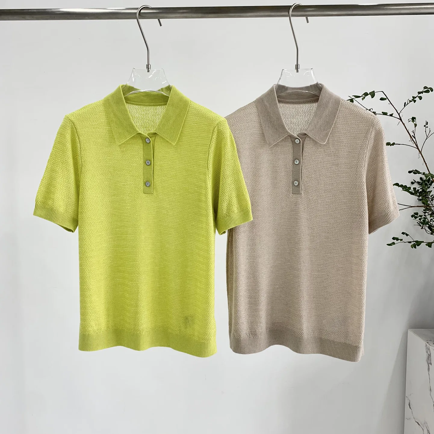 

Воротник-поло 100, повседневная простая трикотажная футболка Tencel с короткими рукавами, женские топы, летние