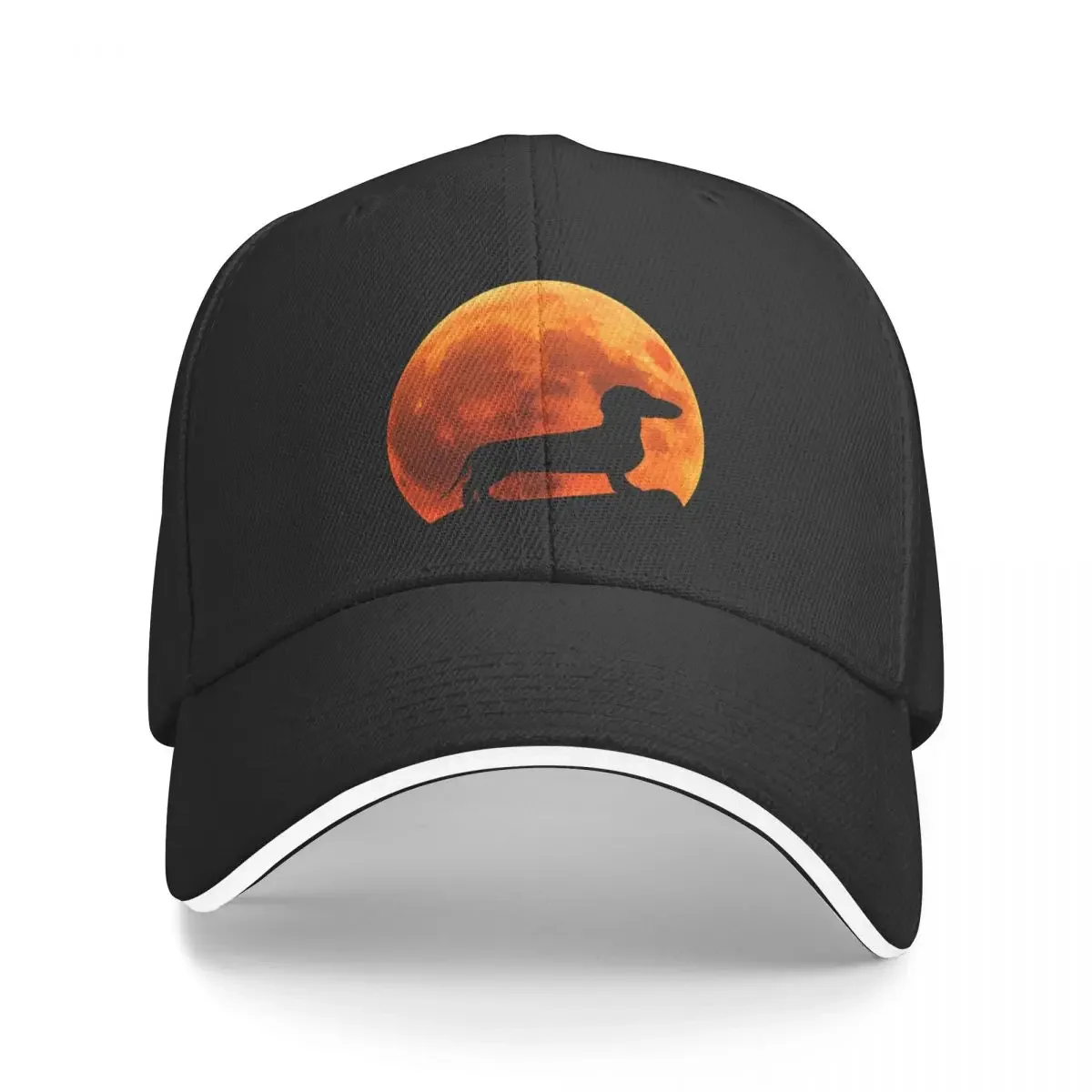 dachshund Dog Silhouette in moon gift Cap Baseball Cap rave baseball caps hat for man Women's