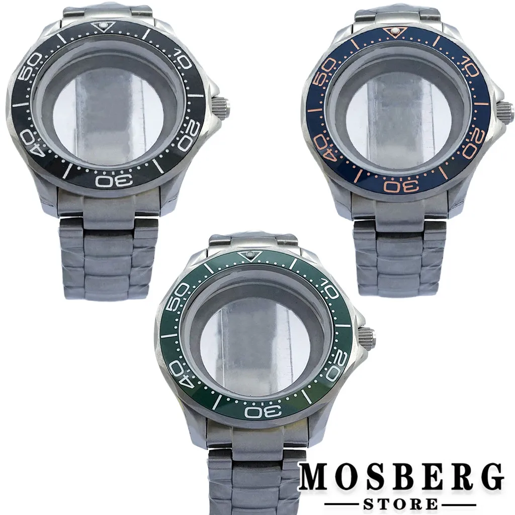 

41mm Watch Case With Bezel Sapphire Glass Stainless Steel For NH35 NH36 ETA 2836 Miyota 8215 8205 821A DG2813 3804 Movement