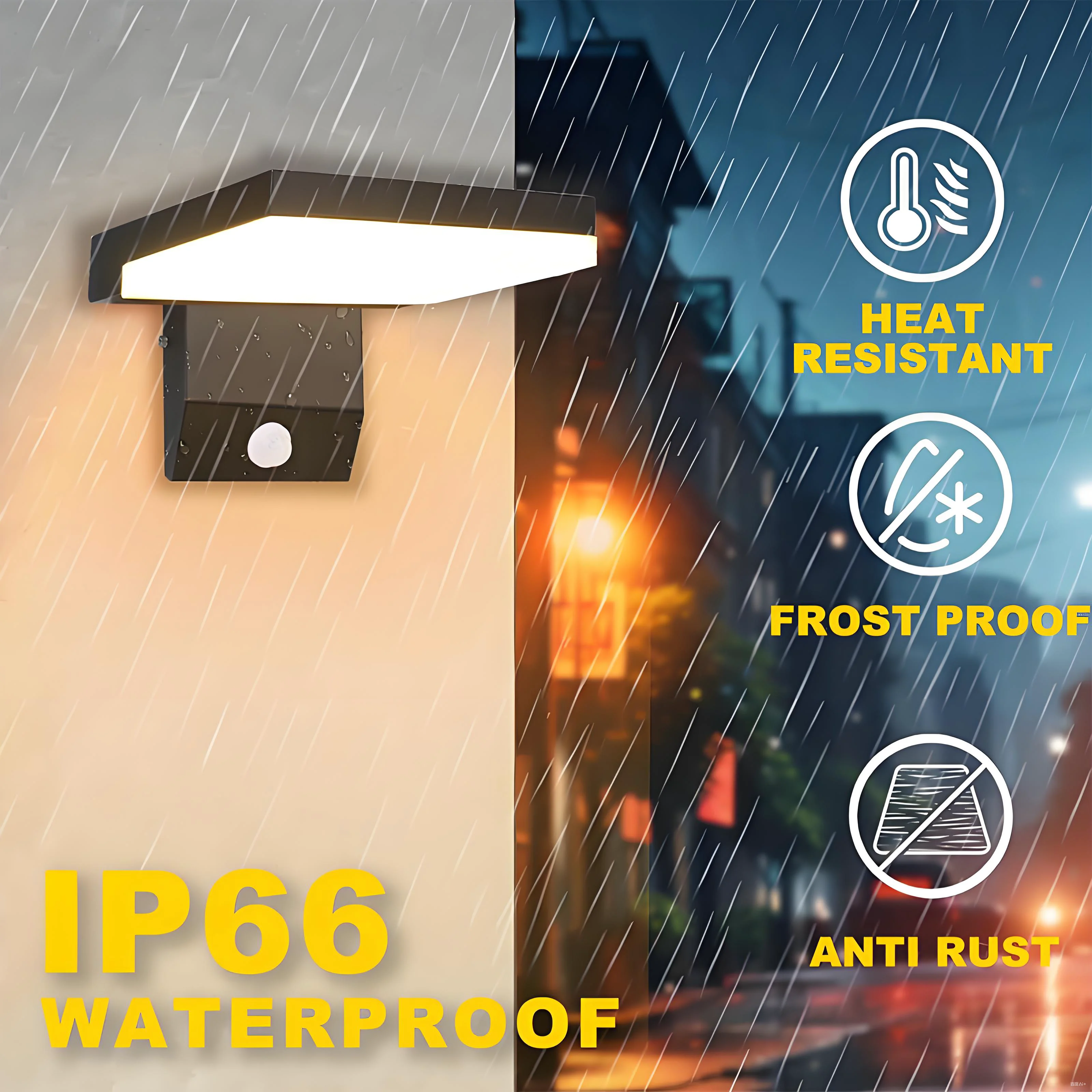 IP65 مقاوم للماء في الهواء الطلق الجدار الخفيفة قابل للتعديل زاوية الألومنيوم LED شمعدانات جدارية مع الاستشعار حديقة الممر الشرفة ضوء داخلي