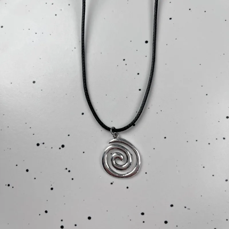 Vintage Spiral Vortex Pendant Necklace Hand-woven Leather Rope Necklace for Women Boho Goth Necklace Fashion 2026 Y2K Jewelry