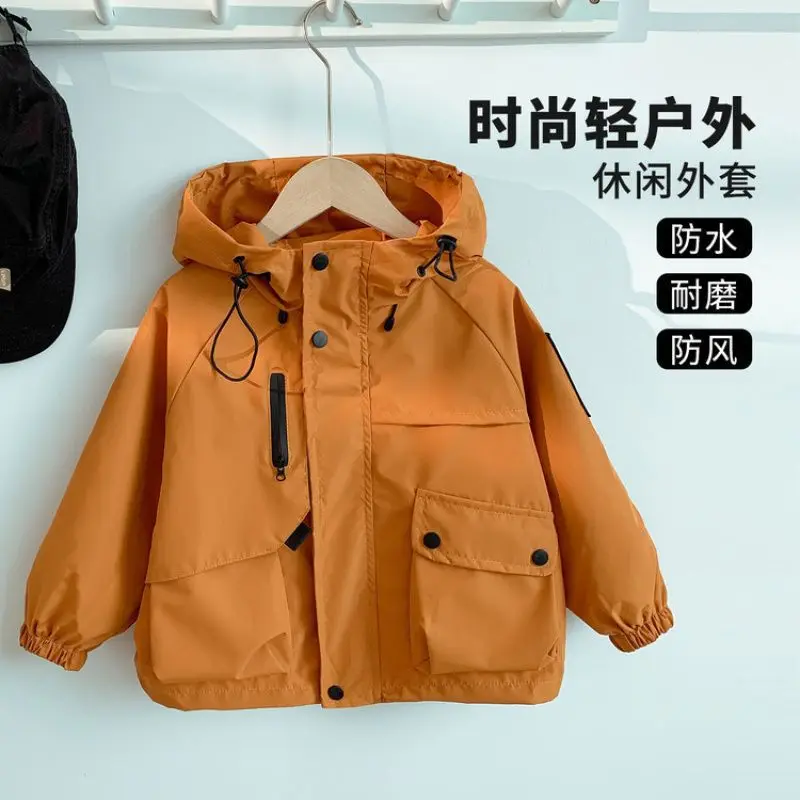 معاطف الفتيات والأولاد الخريف اللون منعت الاطفال مقنعين سترة سستة جيب طويلة الأكمام فضفاضة ملابس خارجية للأطفال ﻿