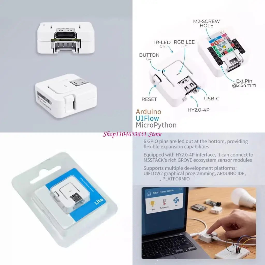 Плата разработки AtomS3 Lite Wireless IoT, процессор 240 МГц, Wi-Fi, совместимость с для встраиваемых приложений