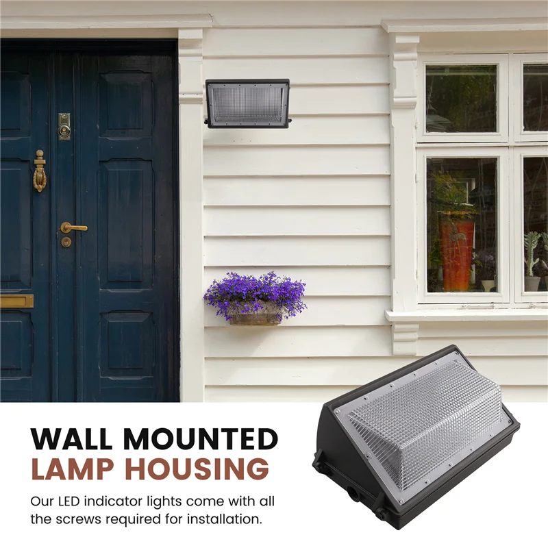 

LED Wall Pack Light Shell, 120V Outdoor LED Wall Lights For Parking Lots,Warehouses,Factories,House(Only Lamp Shell)-ABRO