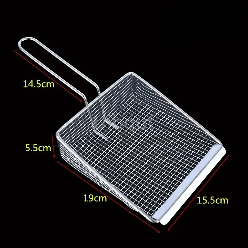 Stainless steel fryer screen French fries frame square filter Net Encrypt Colander Strainers Frying Shaped Mesh Basket Strainer