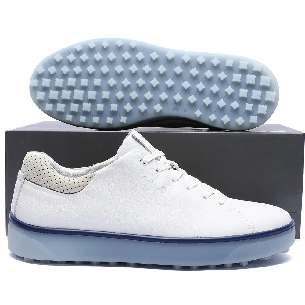 Zapatos de Golf de cuero suave para hombre, calzado deportivo informal de negocios con hebilla de cierre de Boa, parte superior baja, de lujo