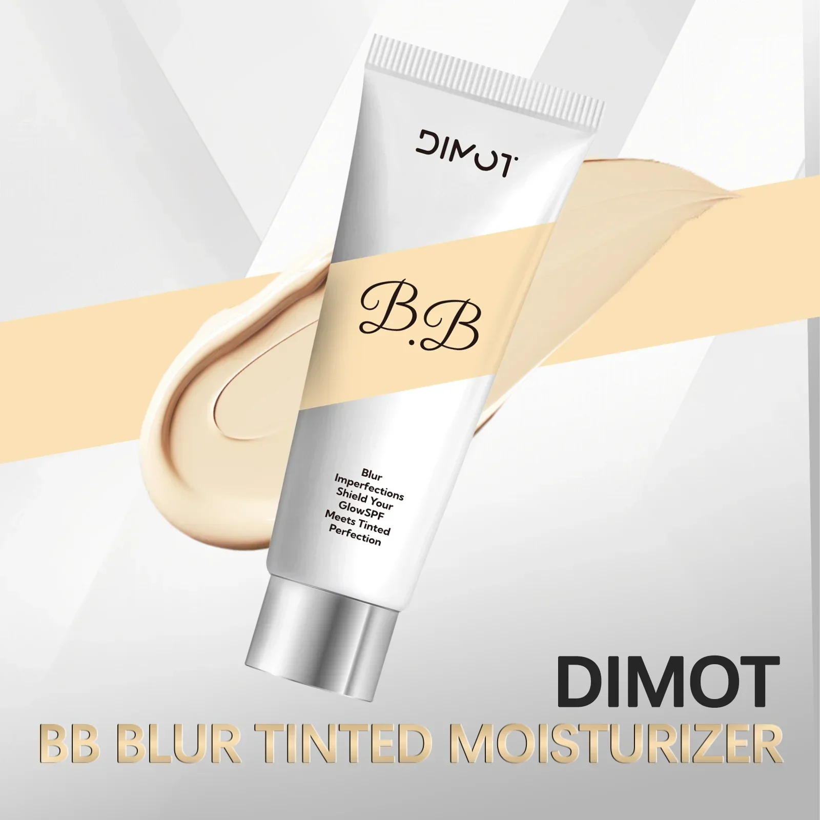 

DIMOT Hydrating Sunscreen BB Cream SPF 50g - Flawless Coverage & Brightening Primer for Fair Skin, Moisturizing Base.