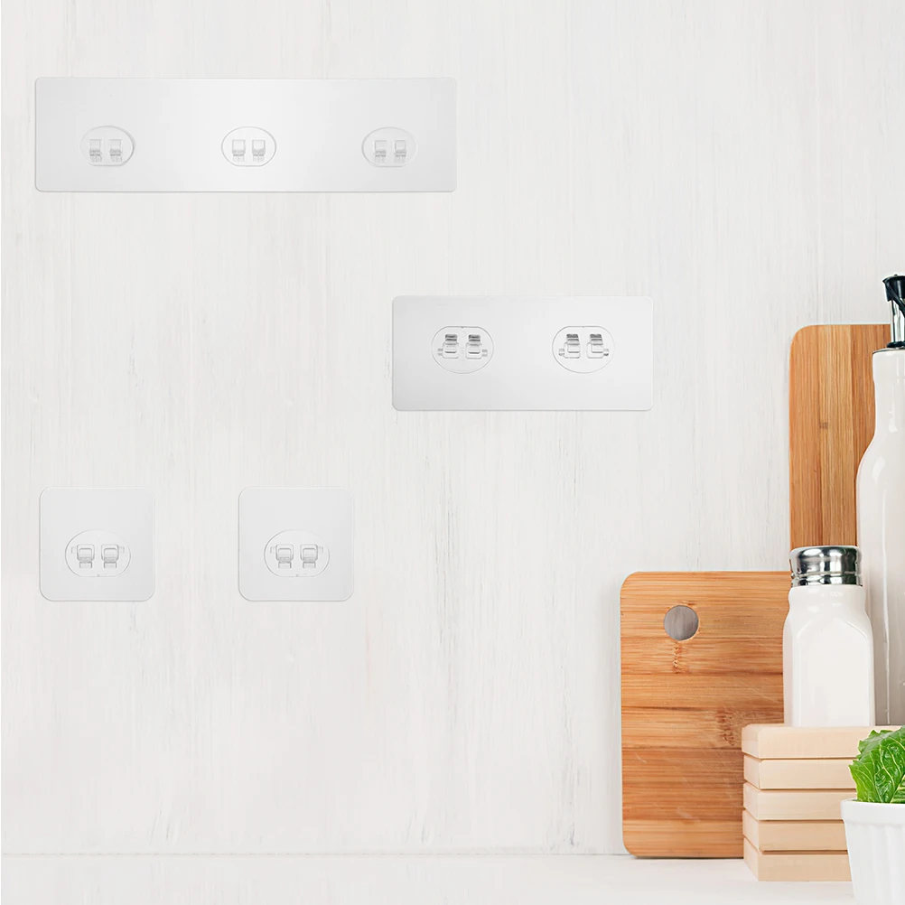 

18pcs Self Adhesive Hooks Clear Invisible Strong Glue Bathroom Kitchen Wall Mount Organizer Hooks Each 6