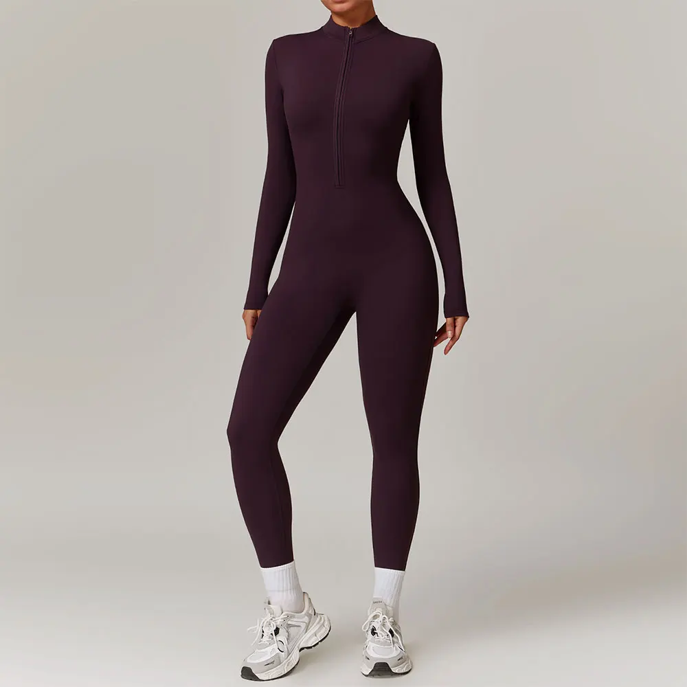 

Zipper Rompers Workout Jumpsuit Sports Overalls Women Gym Clothing Running Fitness Suit Gym Tracksuit Winter Sportswear Yoga Set