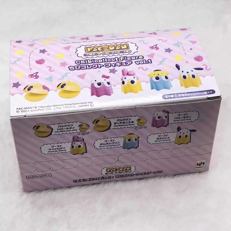 بانداي الأصلي باك مان سانريو مرحبا كيتي شبح الشكل لطيف مكتب صغير ديكور أنيمي تحصيل لعبة هدية مزخرفة لمحبي