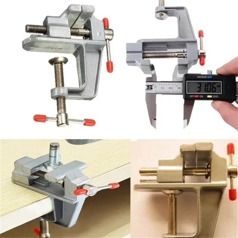 Universal Table Vise Home 3.5inch Aluminum Mini Jewelers Hobby Clamp On Bench DIY Household Flat Mouth