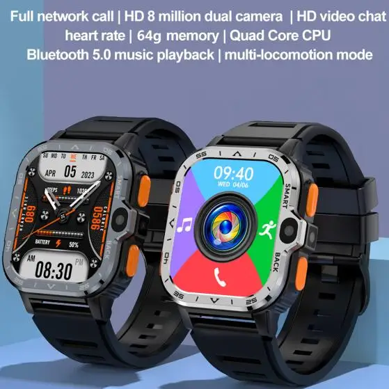 

PGD Smart Watch 2.03inch Screen 2G+16G 4G+64G Wifi Dual Camera 4G SIM Card Google Play GPS Heart Rate Android 8.1 OS Smartwatch