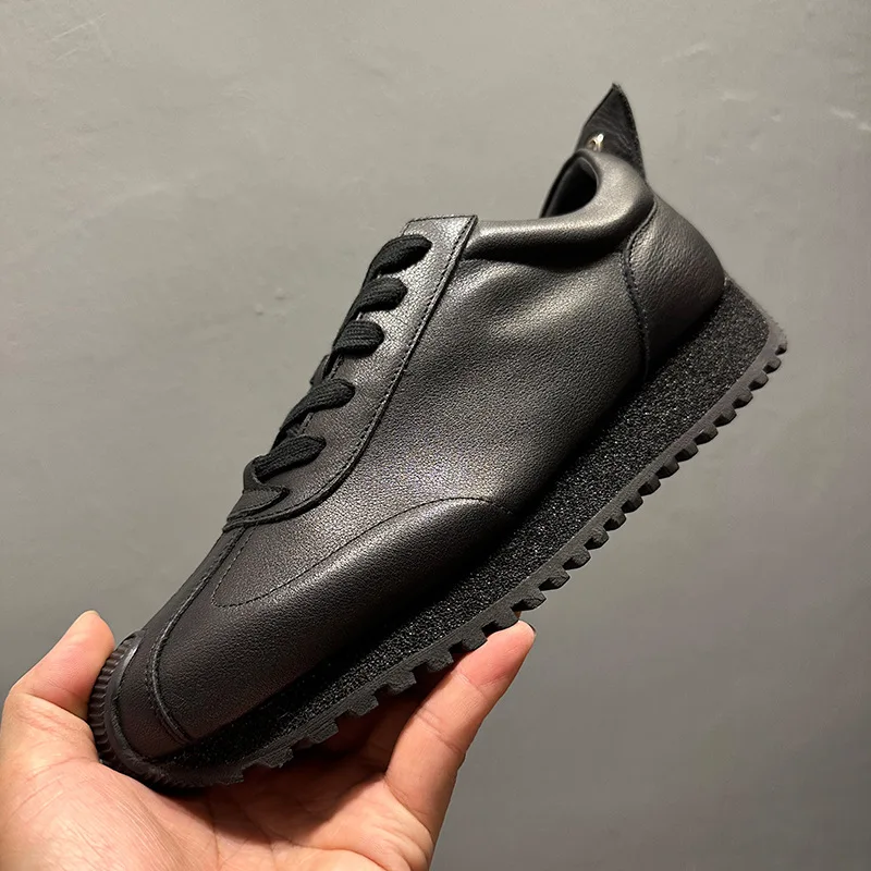 

Men's Winter Brogue Detail Combat Boots, High Top Genuine Leather Round Toe Ankle Boots, British Workwear Style Mid-Calf Shoes