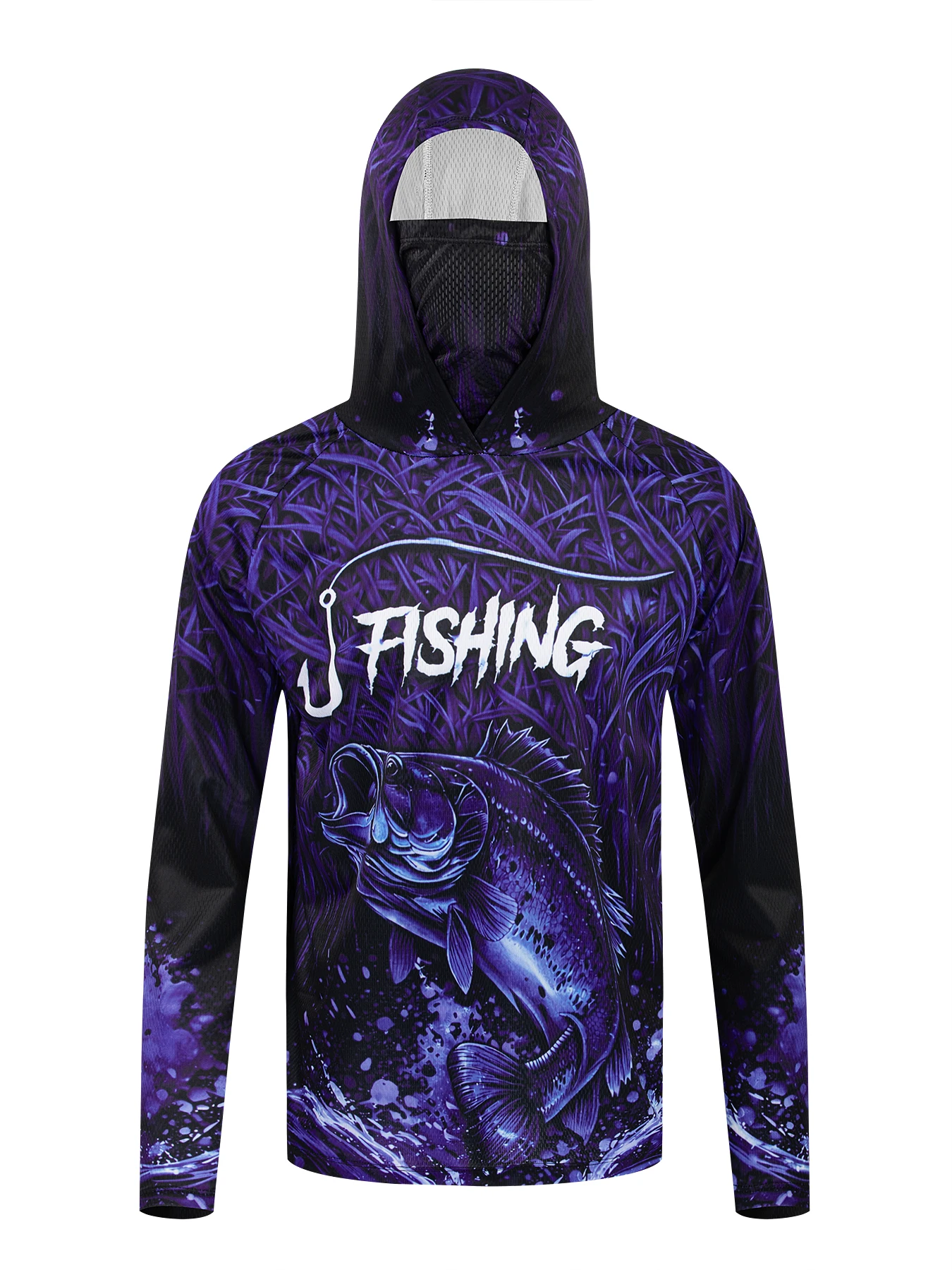 UPF 50+ Long Sleeve Hooded Fac - Fishing Equipment Clearance 评论和价格
