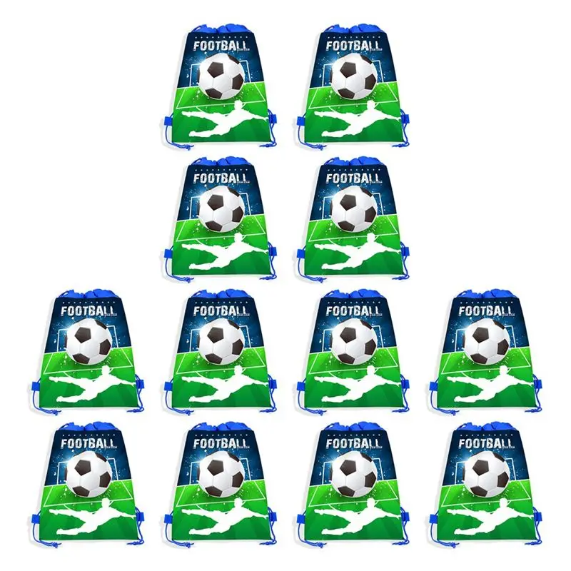 

ABUH-Football Нетканые подарочные сумки для футбольных сувениров, конфет, закусок, сумки для хранения, рюкзаки на шнурке для детей, для спортивных мероприятий и вечеринок