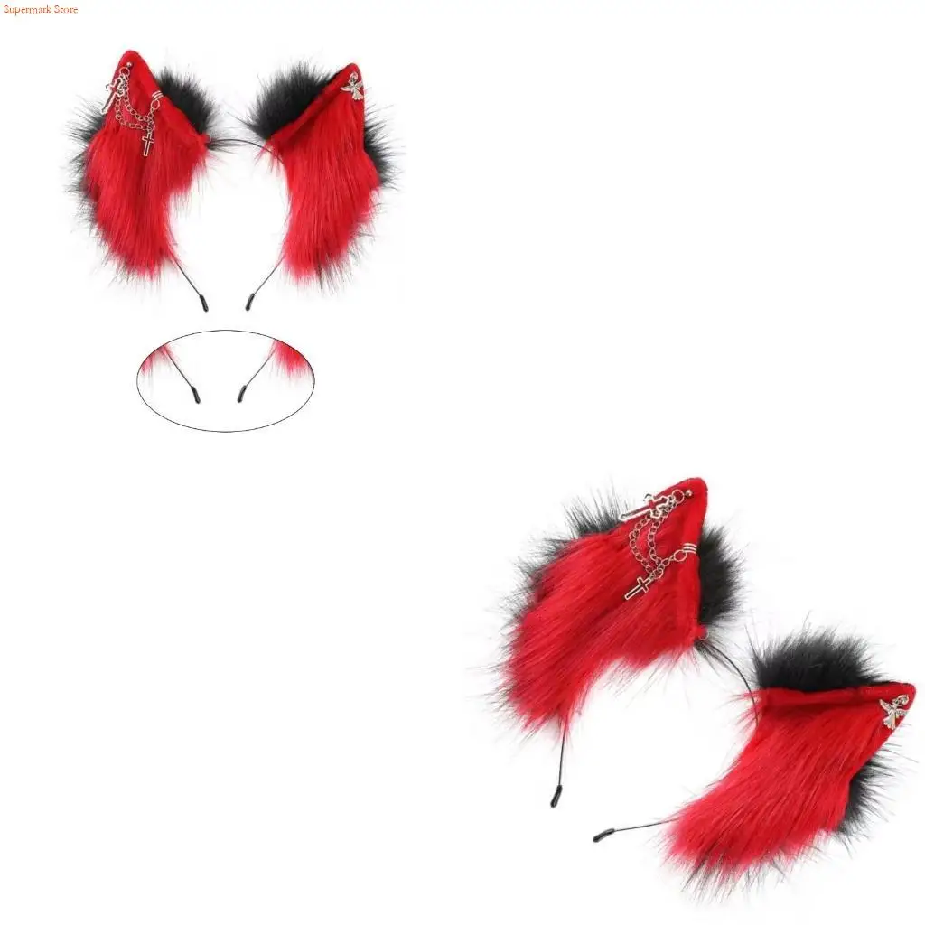 Q5WE Lovely Wolf Kitten Cosplay Cats Halloween Party Costume Headbands Headwear