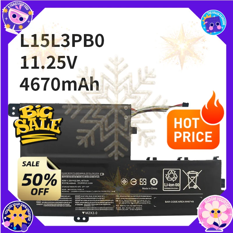 SWZY L15M3PB0 11.25V 4670mAh Laptop Battery Compatible with Lenovo IdeaPad 330S-14AST 330S-14IKB 330S-15ARR Series  L15C3PB1