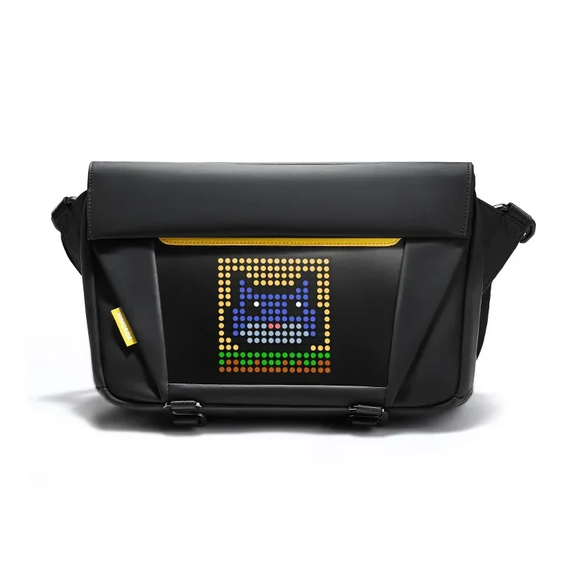 Men's LED Led Sling Bag  Messenger Chest Bag Bluetooth DIY Display Smart Messenger Bag Waterproof Niche Design Breast Fanny Pack