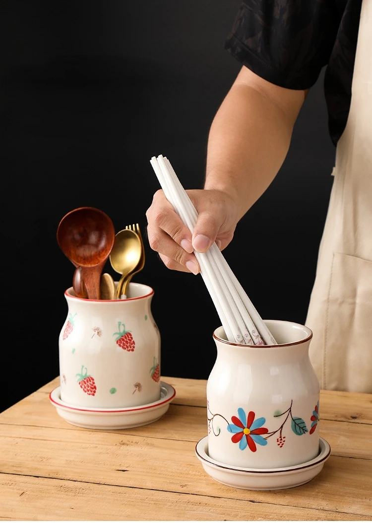 Mumisuto Scatola portaoggetti per bacchette e cucchiai, Scatola per stoviglie in Legno, Colore Legno