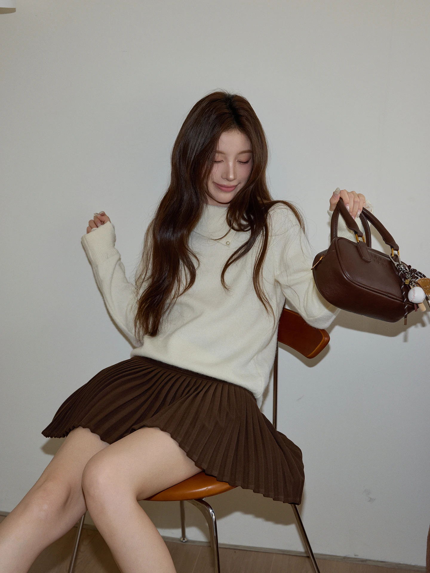 

Chaocha домашний корейский Sle белый воротник базовый слой irt женский повседневный длинный вязаный топ све для поездок на работу мода осень зима