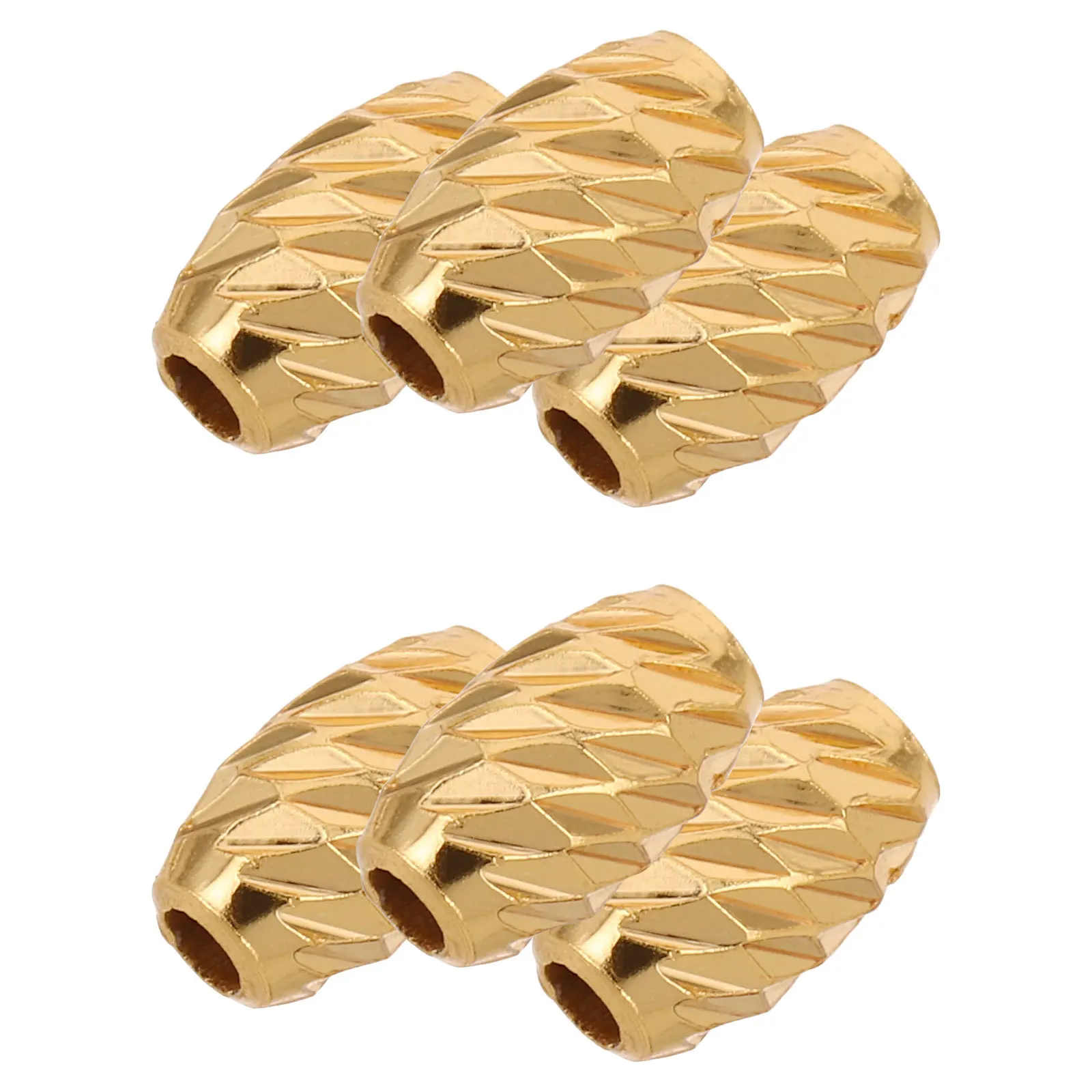

6Pcs Barrel Spacer Beads Golden Twill Design Laser Cut Round Loose Spacer Beads for DIY Jewelry Making Bracelets Necklaces