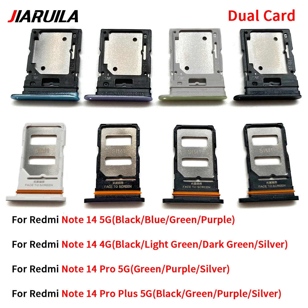 Micro Nano SIM Card Holder Tray Chip Slot Adapter Socket Parts For Xiaoomi Redmi Note 14 4G 5G Pro Plus (Dual Card)