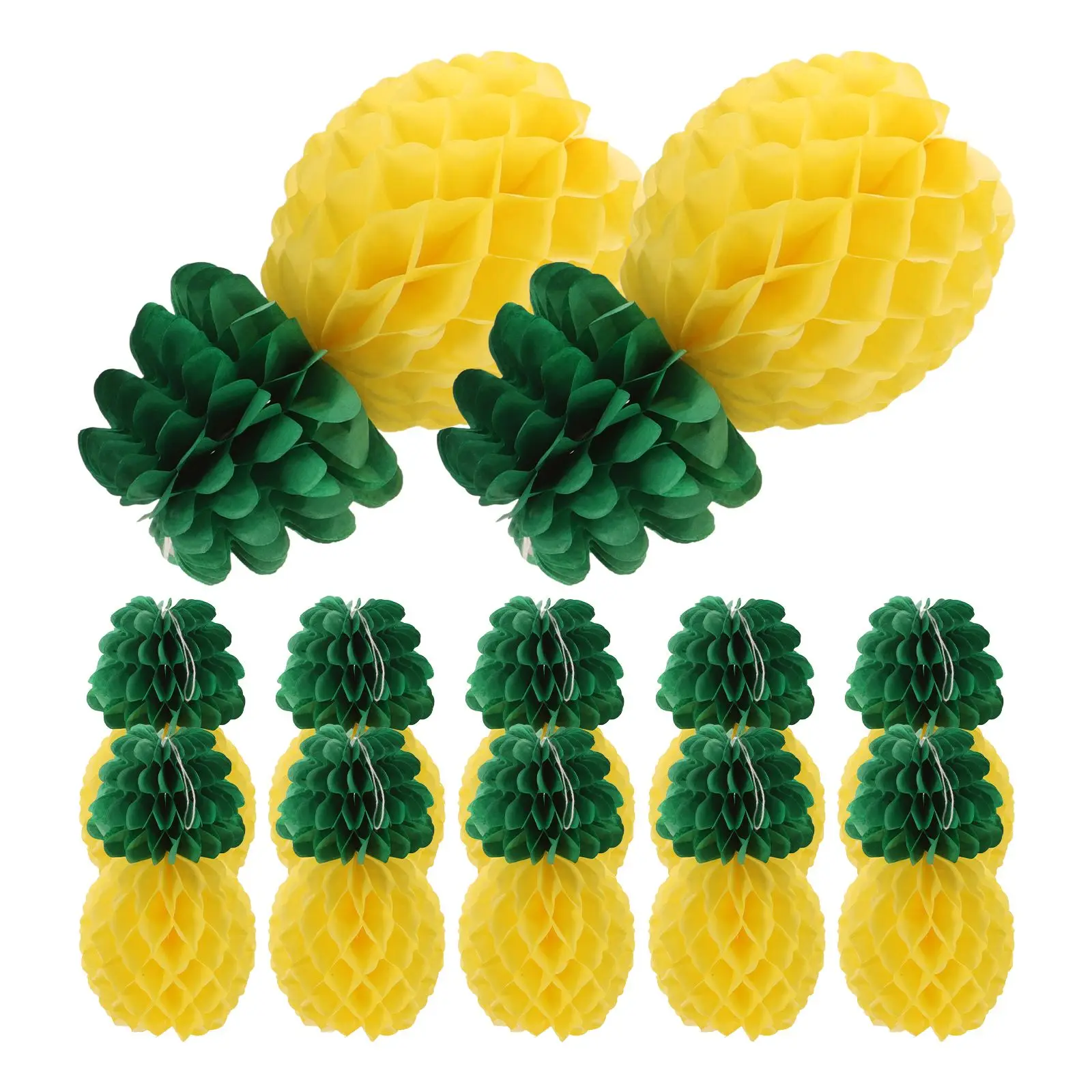

9 Pcs Honeycomb Fruit Pendant Paper Pineapple of The Lid Hanging Ornament Banquet