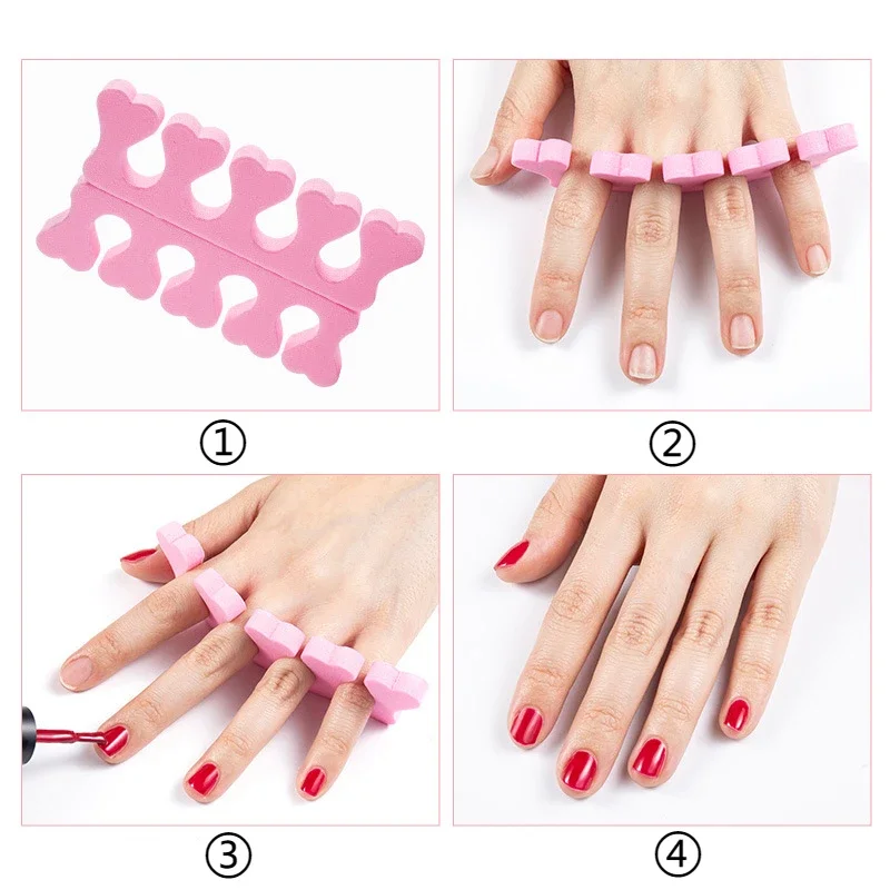 100,200 piezas/paquete Separadores de dedos para uñas de pies y manos Esponja suave para uñas Herramientas de belleza UV Gel Kit de manicura y pedicura 6