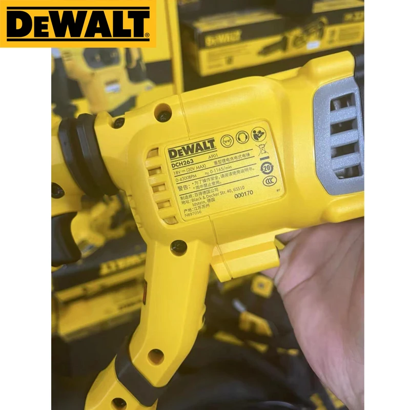 DEWALT Rotary Hammer Drill 20V Brushless Motor SDS PLUS D-Handle Electric Demolition Hammer Impact Drill DCH263 DWH205DH