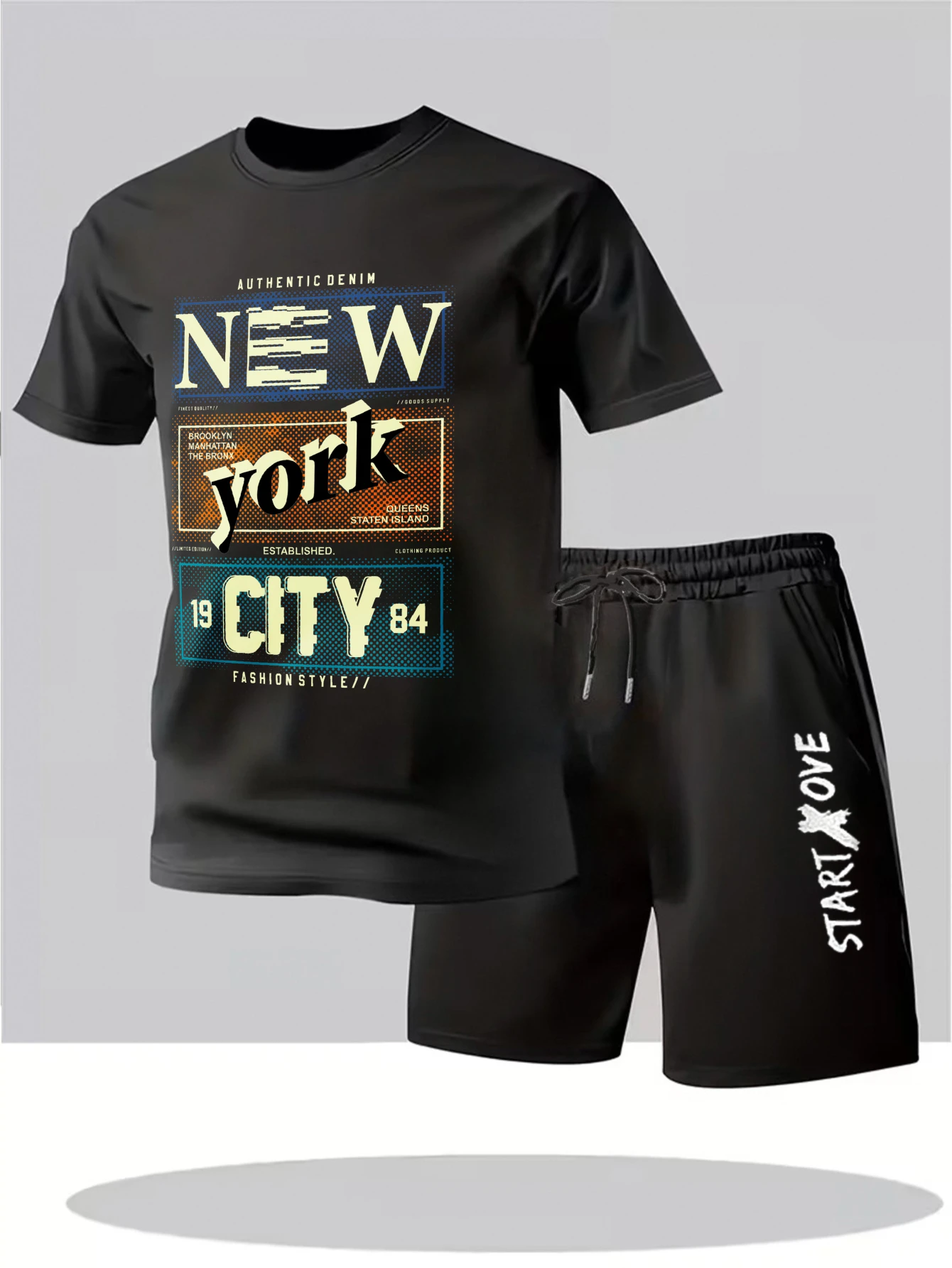 

Men's set 2025 summer outfits two piece Printed sweat suit Graphic Polyester drip clothing men's suits thin sweatshirt set