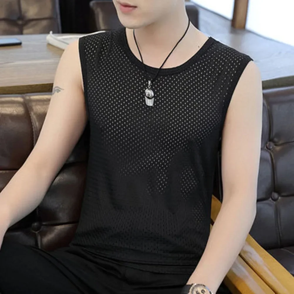 Men Bodyshaper Fitness Top Male Bodyshaper Tank Tops Parties Shopping Going Out Mesh Underwear V-neck Ice Silk