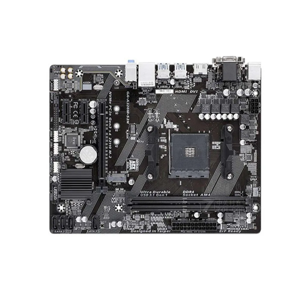 GA-A320M-S2H carte mère AMD Socket AM4 DDR4 USB3.0 SATA3.0 VGA + DVI + HDMI 100% test