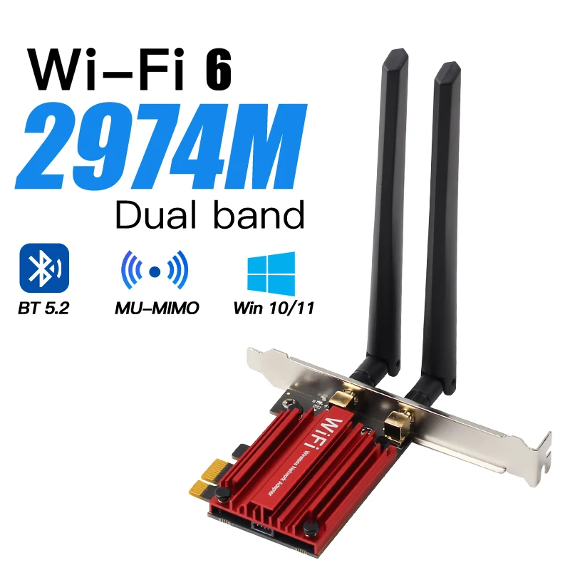 WiFi 6 AX200NGW AX3000 Dual Band WiFi Adapter Bluetooth 5.2 Wireless Network Card 802.11AC PCIE Adapter 2.4G 5Ghz For Desktop