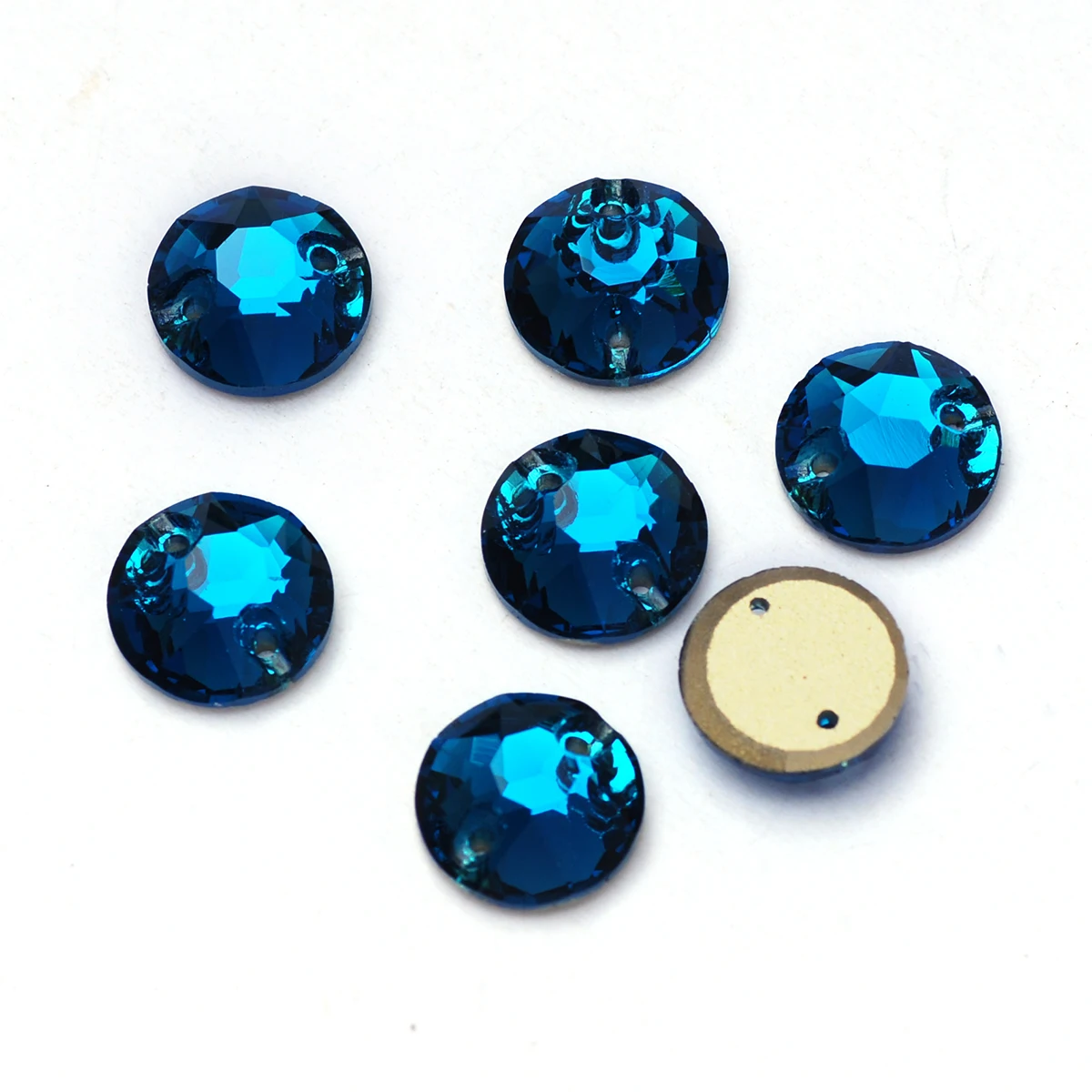 PUBRILEX Blauer Zirkon Rivoli Tropfen Kosmische Kristallsteine Flache Rückseite Strass zum Aufnähen für Kleidung, Kleider, Handarbeiten und Dekoration – Detail 14