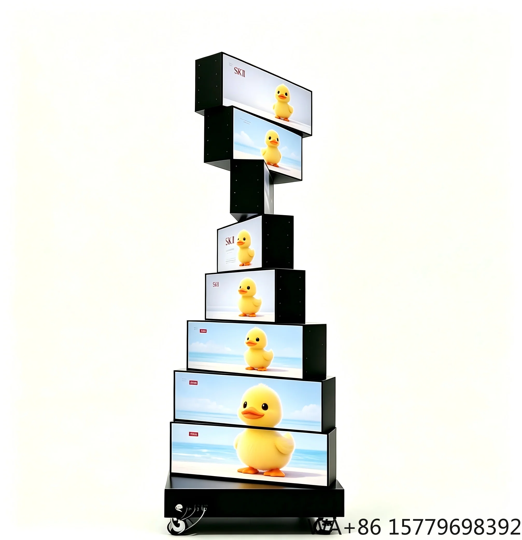 Indoor Rotating LED Advertising Screen with High Brightness 400-600cd 360 Viewing Angle APP & PC Smart Control