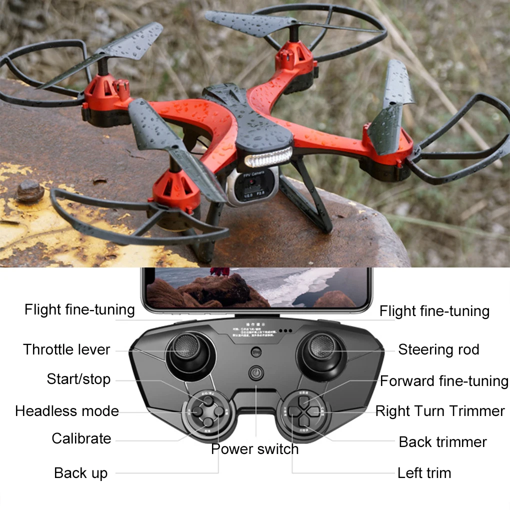 Дрон Камера 2K Дополнительные светодиодные ночные огни Захват потрясающих Views в ночное время Светодиодные ночные огни Прочный возврат одной клавиши RC Дроны Игрушки