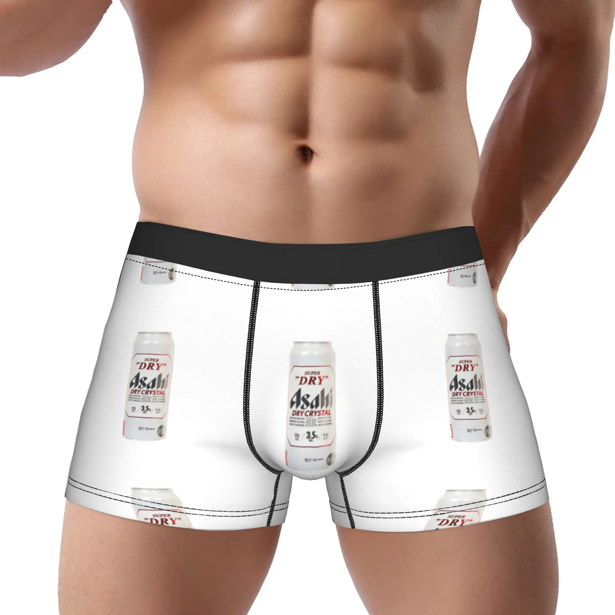 aAsahi Super Dry Crystal Can  aAsahi Underpants Breathbale Panties Male Underwear Print Shorts Boxer Briefs