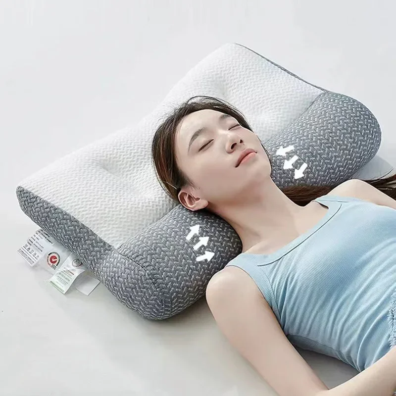 48X74Cm Japanese Orthopedic Neck Pillow Non Collapse Medium-Low-High Massage Pillows Rebound Cervical Pillow for Side Sleeping